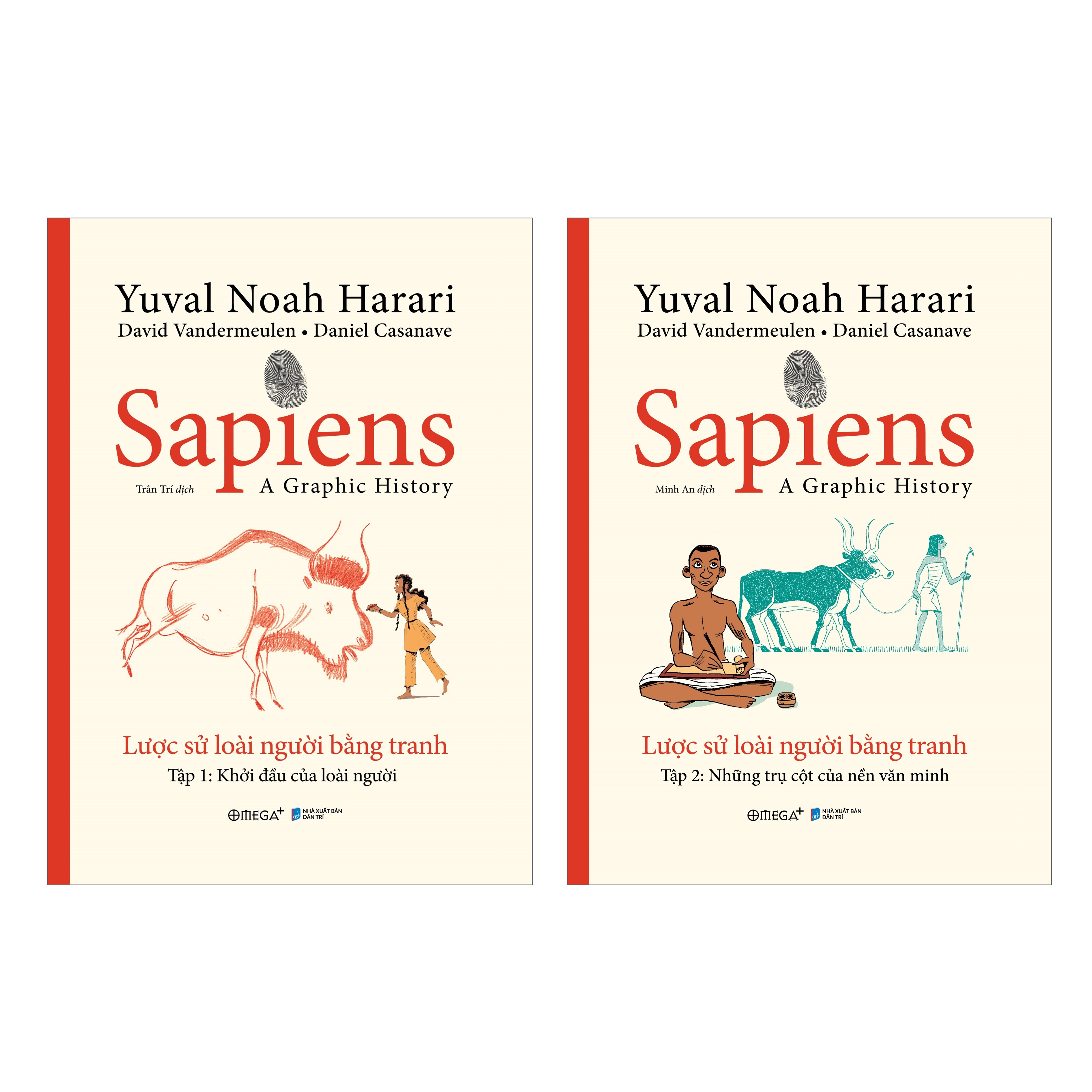 Sách - Combo 2 Cuốn Sapiens: Lược Sử Loài Người Bằng Tranh - Tập 1: Khởi Đầu Của Loài Người + Tập 2: Các Trụ Cột Của Nền Văn Minh