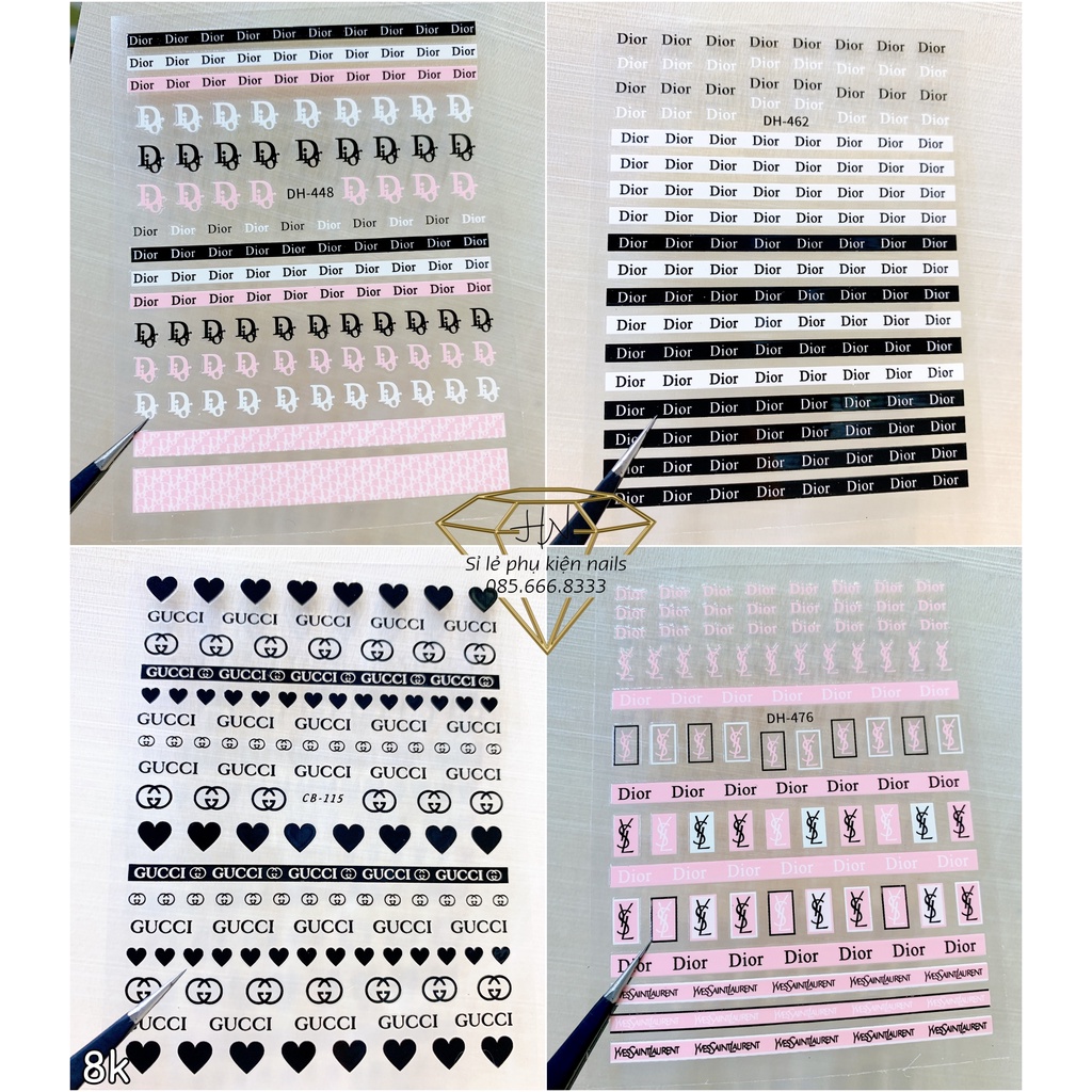 Sticker thương hiệu , miếng dán móng tay , nail hot trend