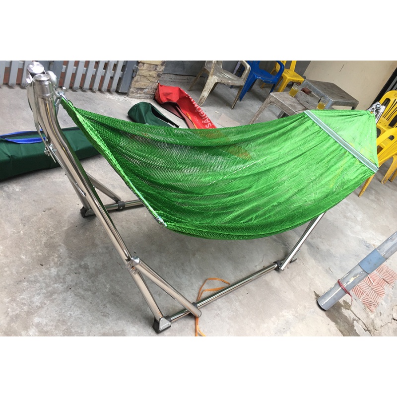 Võng xếp gấp gọn inox chống gỉ giá buôn | võng nằm nghỉ, dã ngoại