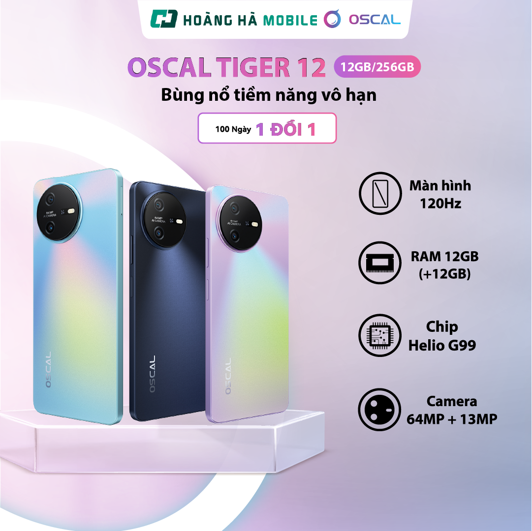 Điện thoại OSCAL TIGER 12 8+8GB 128GB 12GB+12GB 256GB có hỗ trợ NFC- Chính hãng