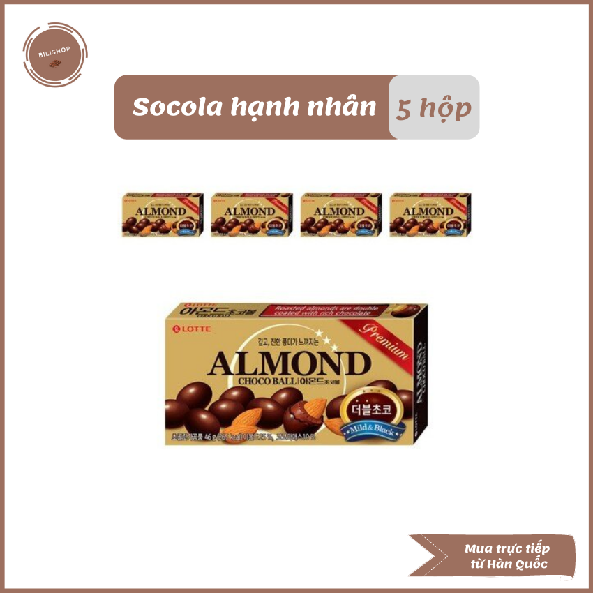 [HCM]Socola hạnh nhân Hàn Quốc - Combo 5 hộp