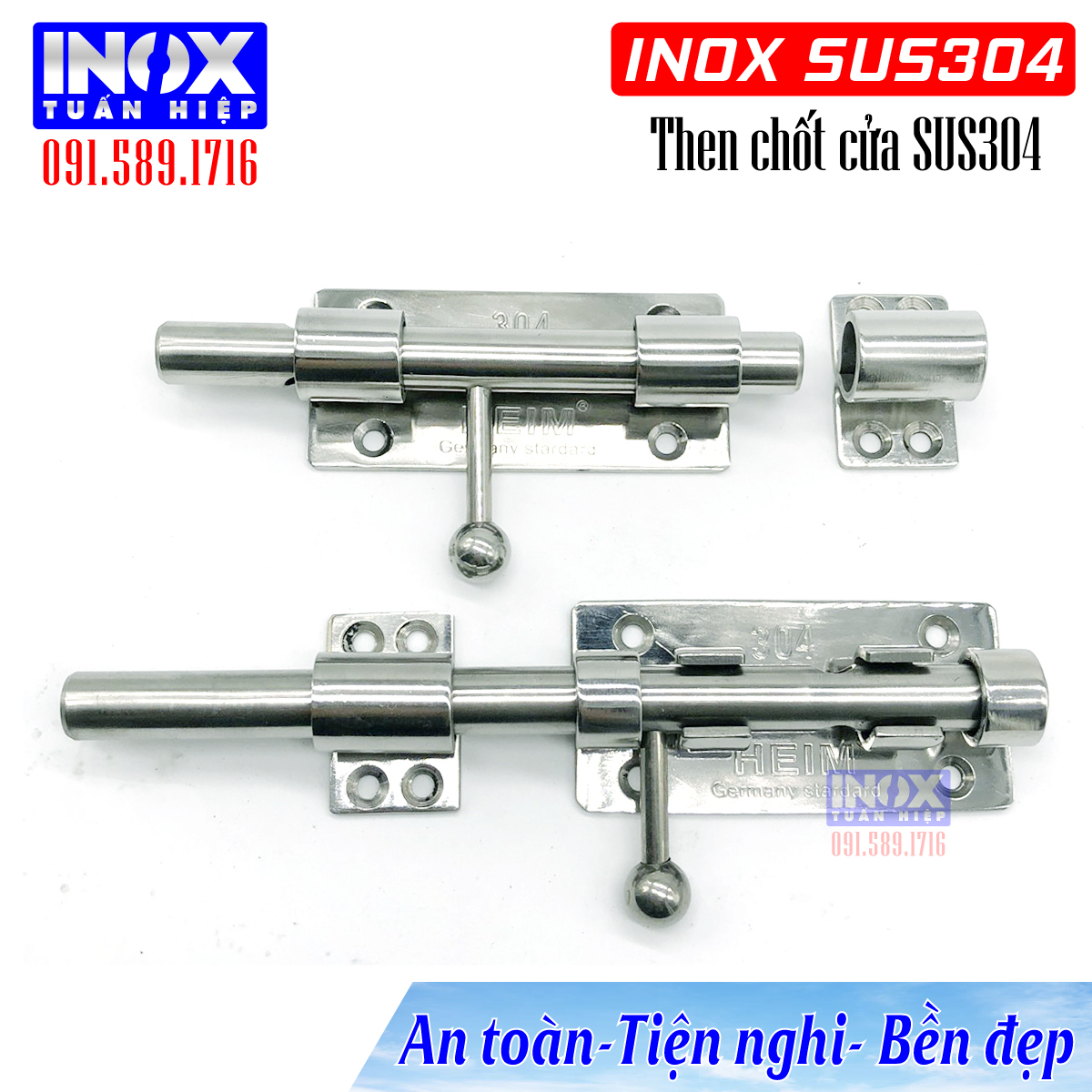 Then chốt cài cửa INOX TUẤN HIỆP, chuẩn Inox sus 304 ....nhiều kích thước