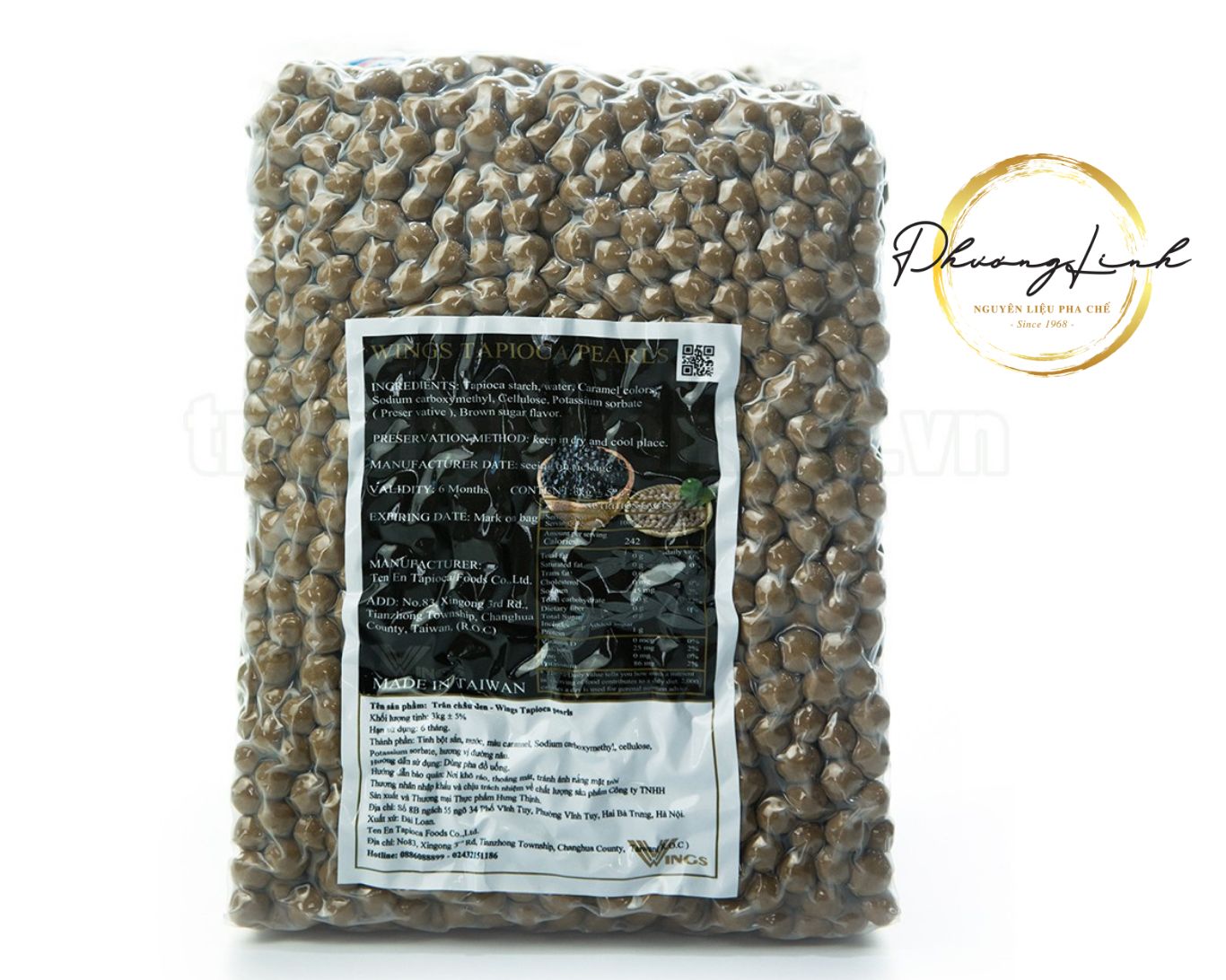 Trân Châu  Đen  Vị Caramel   Hiêu Wings  Trọng Lượng Gói 3Kg  Hàng Nhập Khẩu Đài Loan Đúng Như Mô Tả  100%