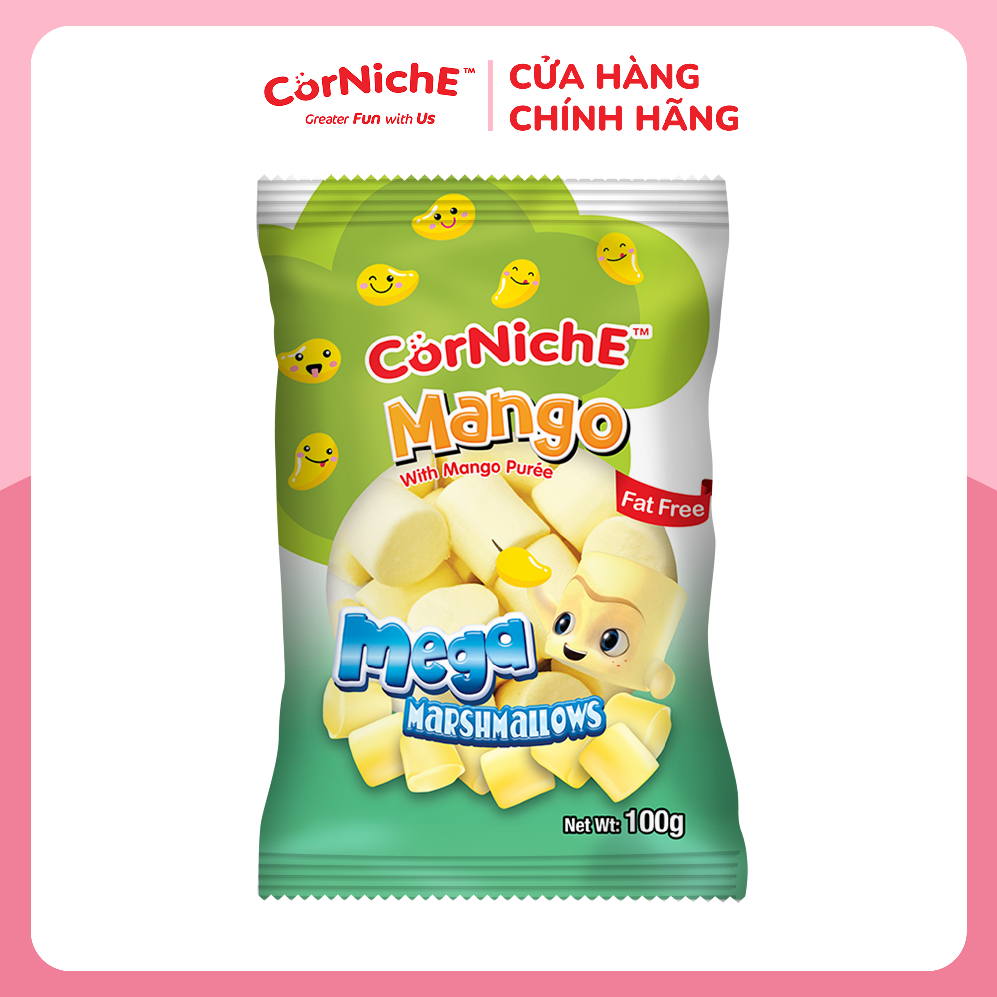 Kẹo Marshmallows vị xoài tự nhiên 100g