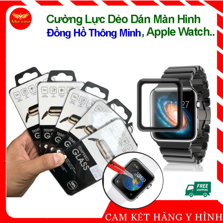 Kính cường lực Dẻo Dán BẢO VỆ MÀN HÌNH cho Apple Watch size 38/40/42/44mm, đồng hồ thông minh chống trầy xước, cảm ứng mượt, dán ppf