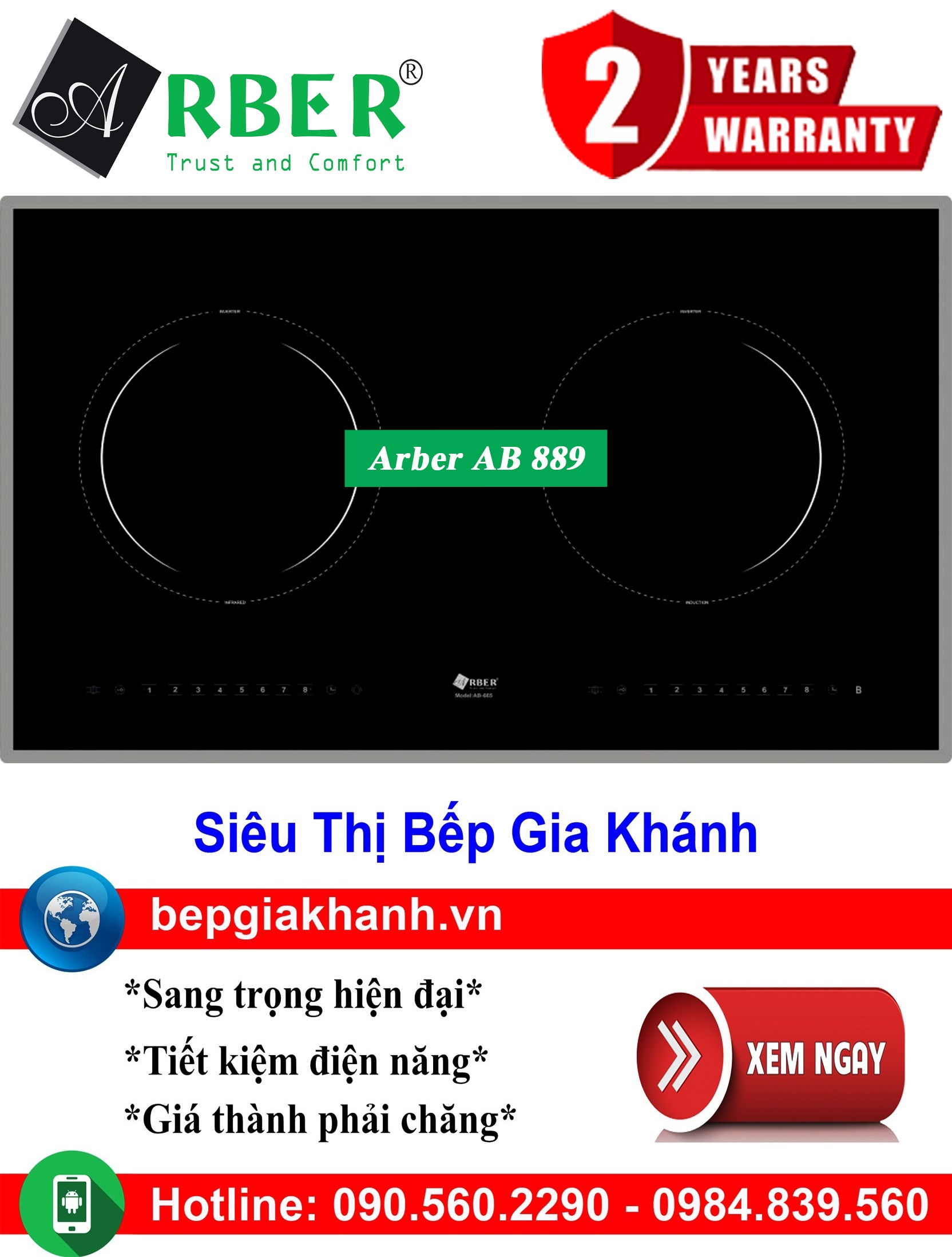 [HCM]Bếp từ kết hợp hồng ngoại Arber AB 889, bếp điện từ, bếp điện từ đôi âm, bếp điện từ đôi, bếp điện từ đôi đức, bếp điện từ đôi nhật, bếp điện từ giá rẻ