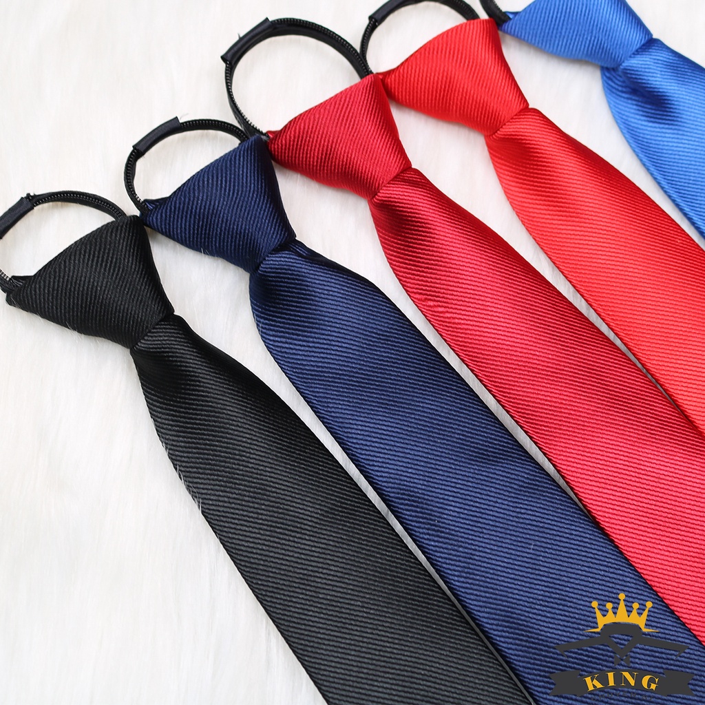 Cà vạt nam cho học sinh và công sở KING caravat thắt sẵn bản 6cm 8cm C07