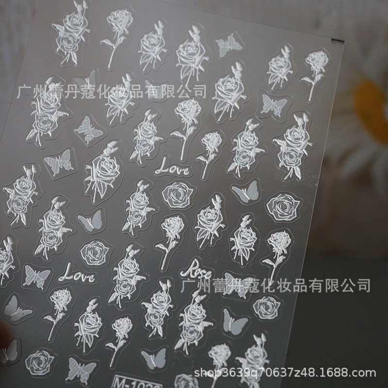 Sticker dán móng 5d hoa hồng hot - tgn937
