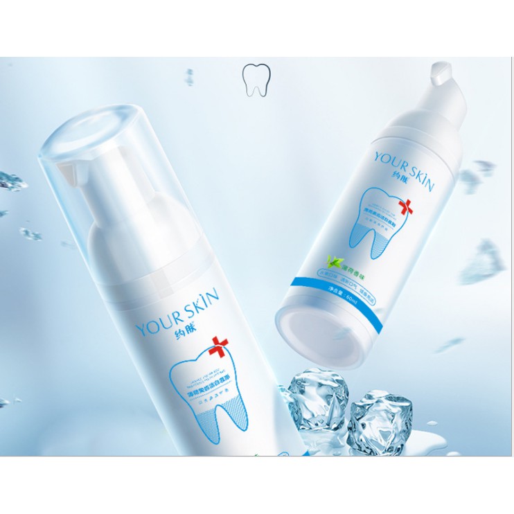 Kem Đánh Răng Your Skin - Dạng Bọt Làm Trắng Răng (tặng 1 Mặt nạ ngủ dạng thạch Collagen nâng cơ chính hãng)