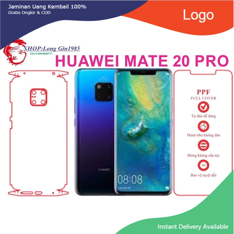 Huawei Mate 20 Pro miếng dán trong Ppf mặt sau và mặt trước chống va đập chống trầy xước