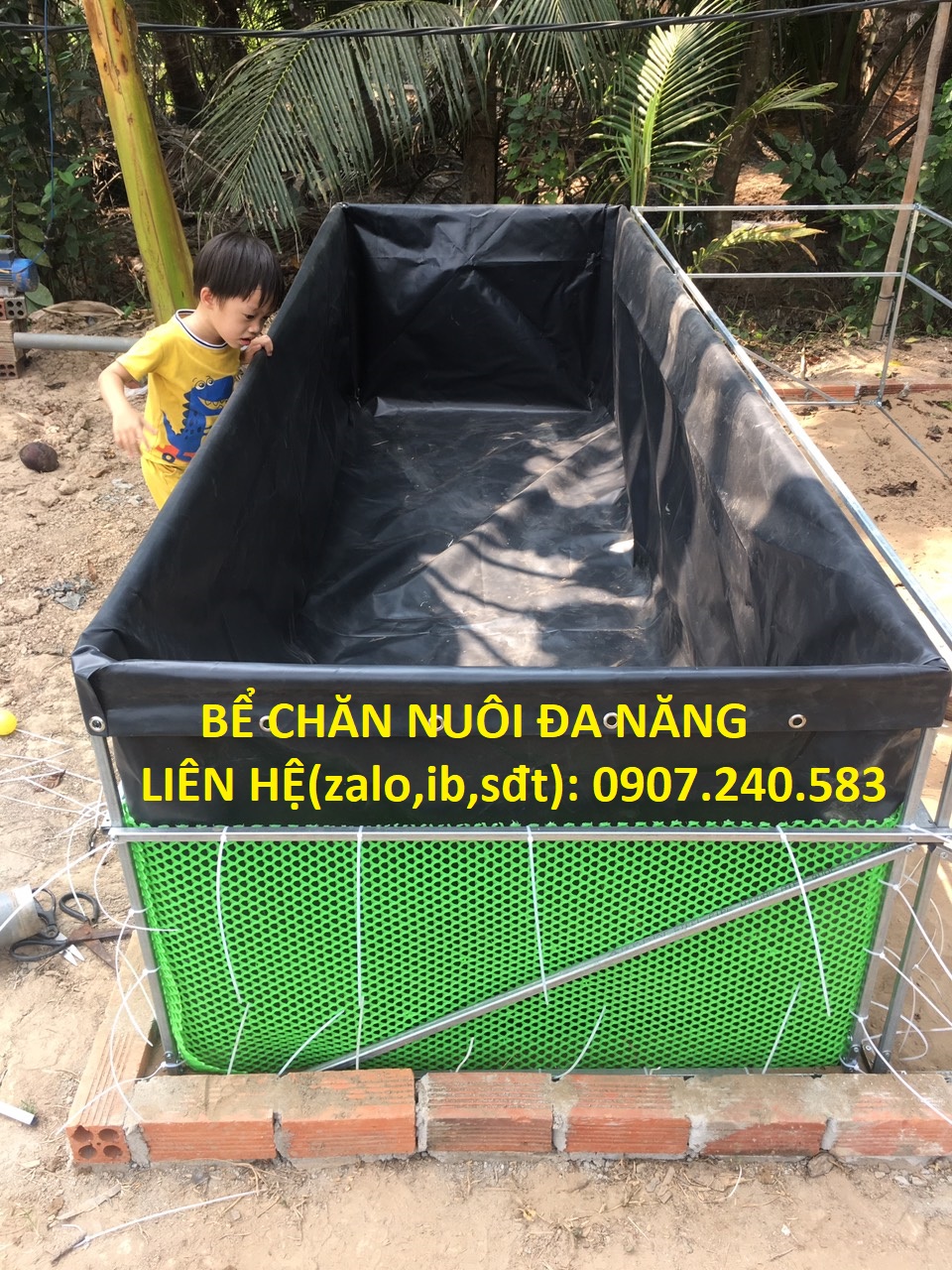 Bể bạt nuôi ốc bằng hdpe 3m x2m x1m
