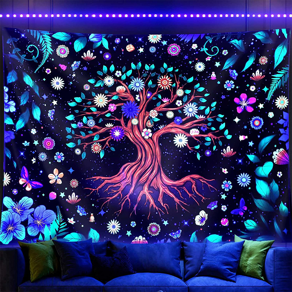 Fluorescent Tapestry UV Home Room Tapestry Live Background Cloth