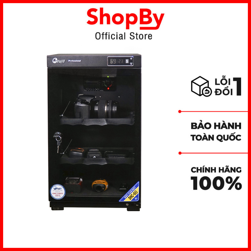 Tủ chống ẩm máy ảnh FujiE DHC60 tủ chống ẩm dung tích 60 lít có màn hình hiển thị và đèn led trong tủ nhập khẩu chính hãng công nghệ Nhật Bản bảo hành 5 năm