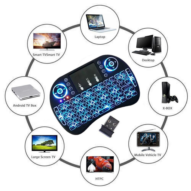 i8 Keyboard Backlit Android TV 2.4G wirelessc Bàn Phím Cảm Ứng hot