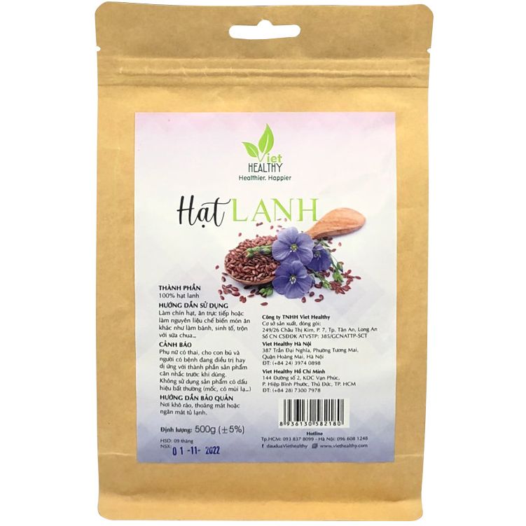 Hạt lanh túi 500gr VietHealthy