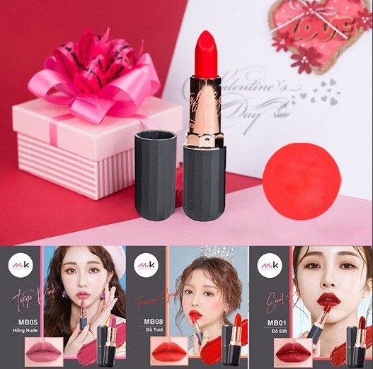 Hộp quà cao cấp sang chảnh & mềm mượt môi, thương hiệu Hàn quốc với Son lì Merbliss City Holic Spring tặng kèm Son Black Rouge bất kì