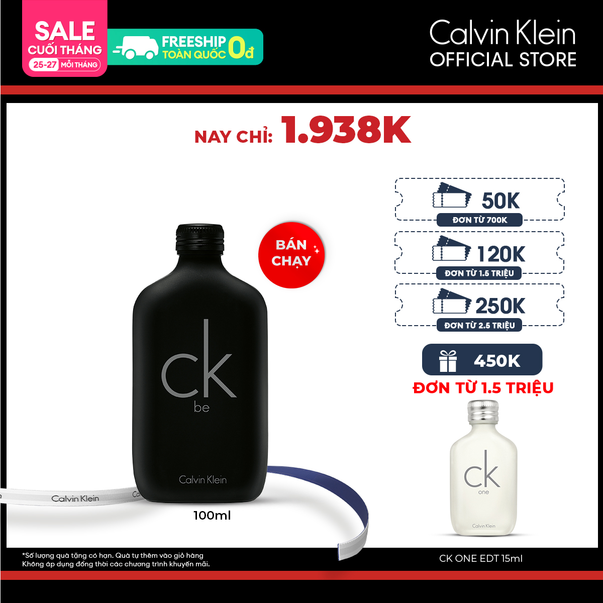 Nước Hoa Nam Nữ Calvin Klein CK One EDT 50ml 