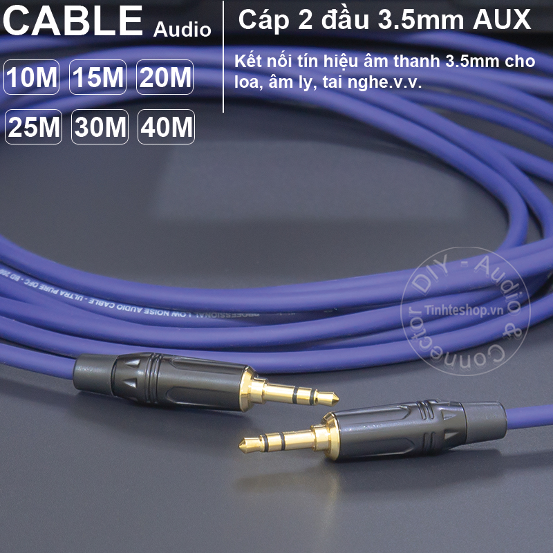 Cáp 2 đầu 3.5 aux diy 10 đến 40 mét - dây aux 3.5mm