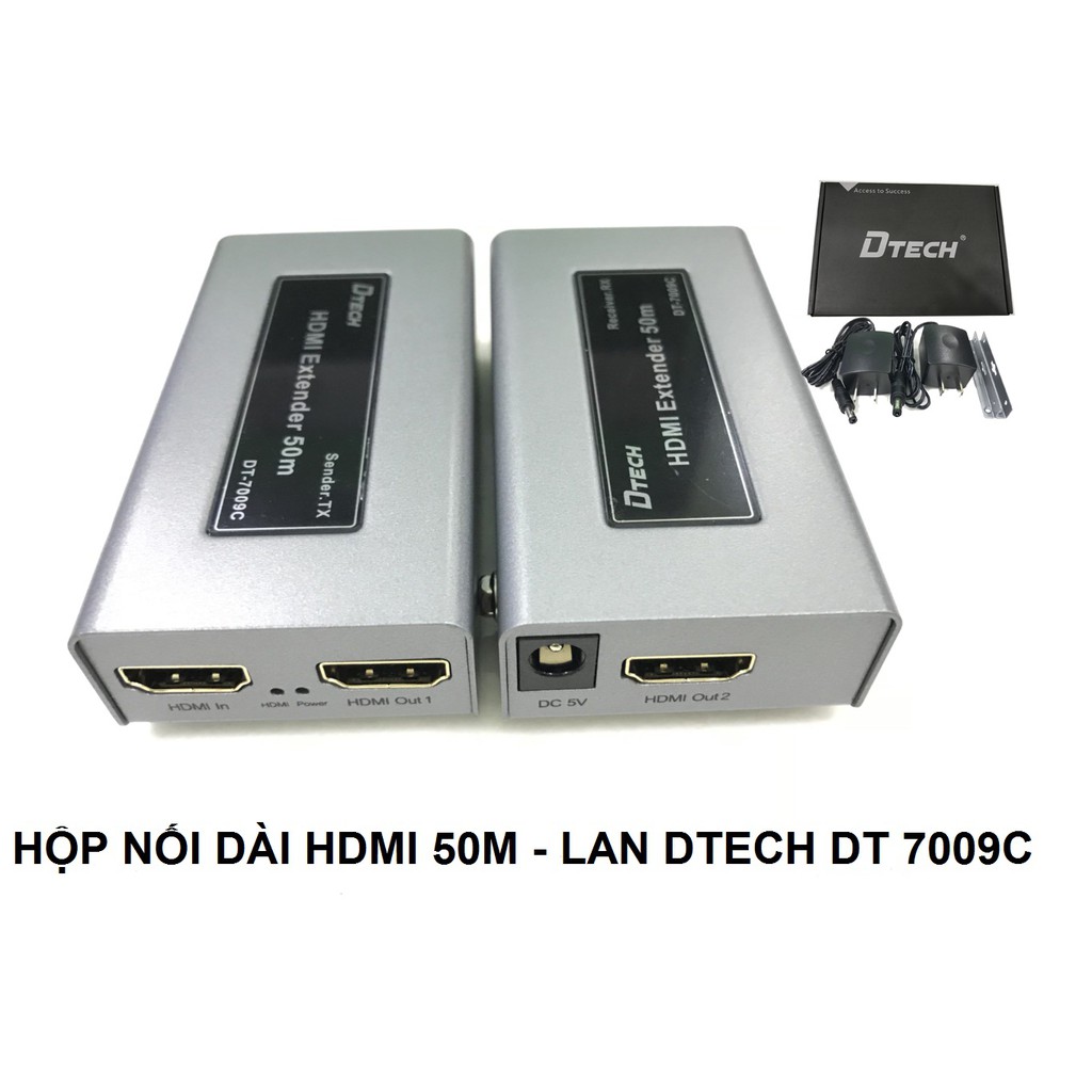 Bộ chuyển đổi HDMI to LAN 60M Dtech DT-7009C