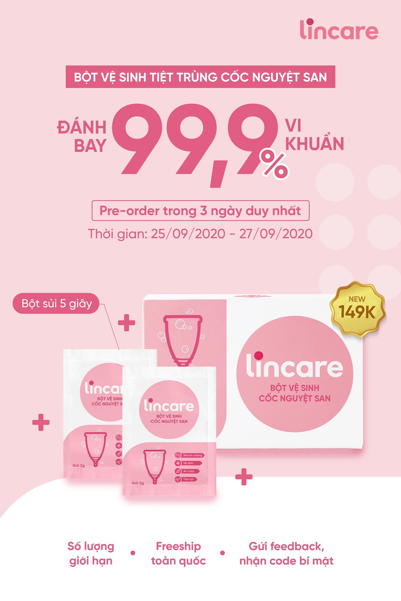 Giá tận gốc Bột tiệt trùng Cốc nguyệt san chính hãng, hộp 12 gói