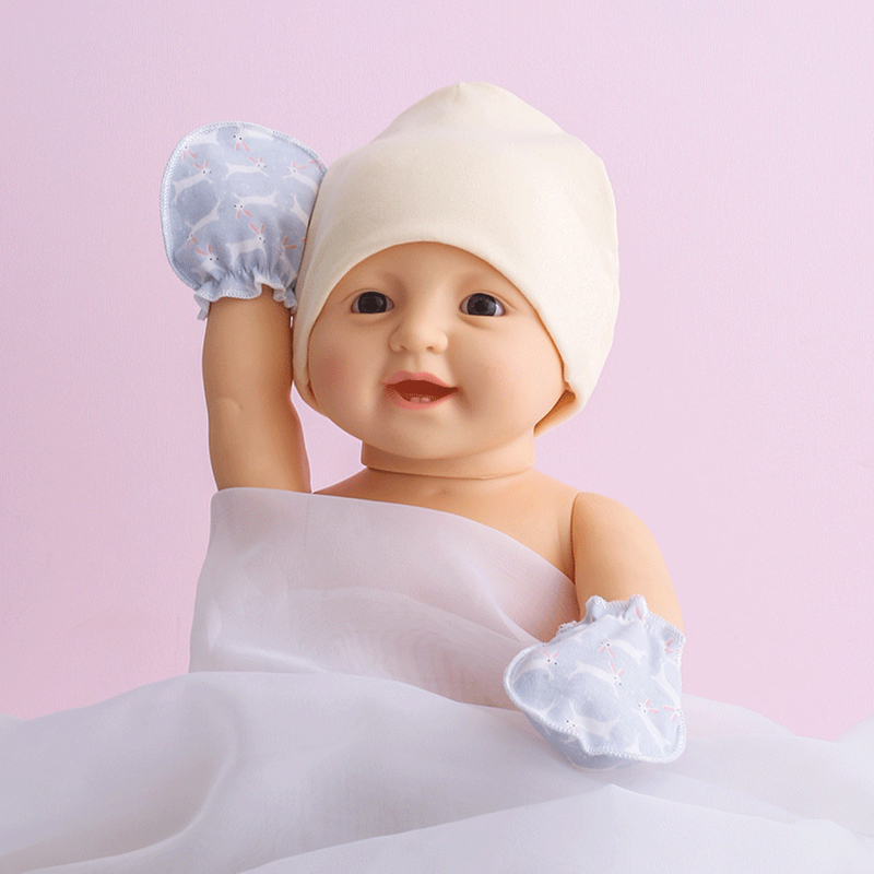 1 pair Baby Anti-Scratch Gloves Chewable Gloves Enhances Hand Coordination for Newborn Baby Anti Scratching Soft Cotton Gloves Newborn Protection Face Scratch Mittens Infant Handguard Supplies