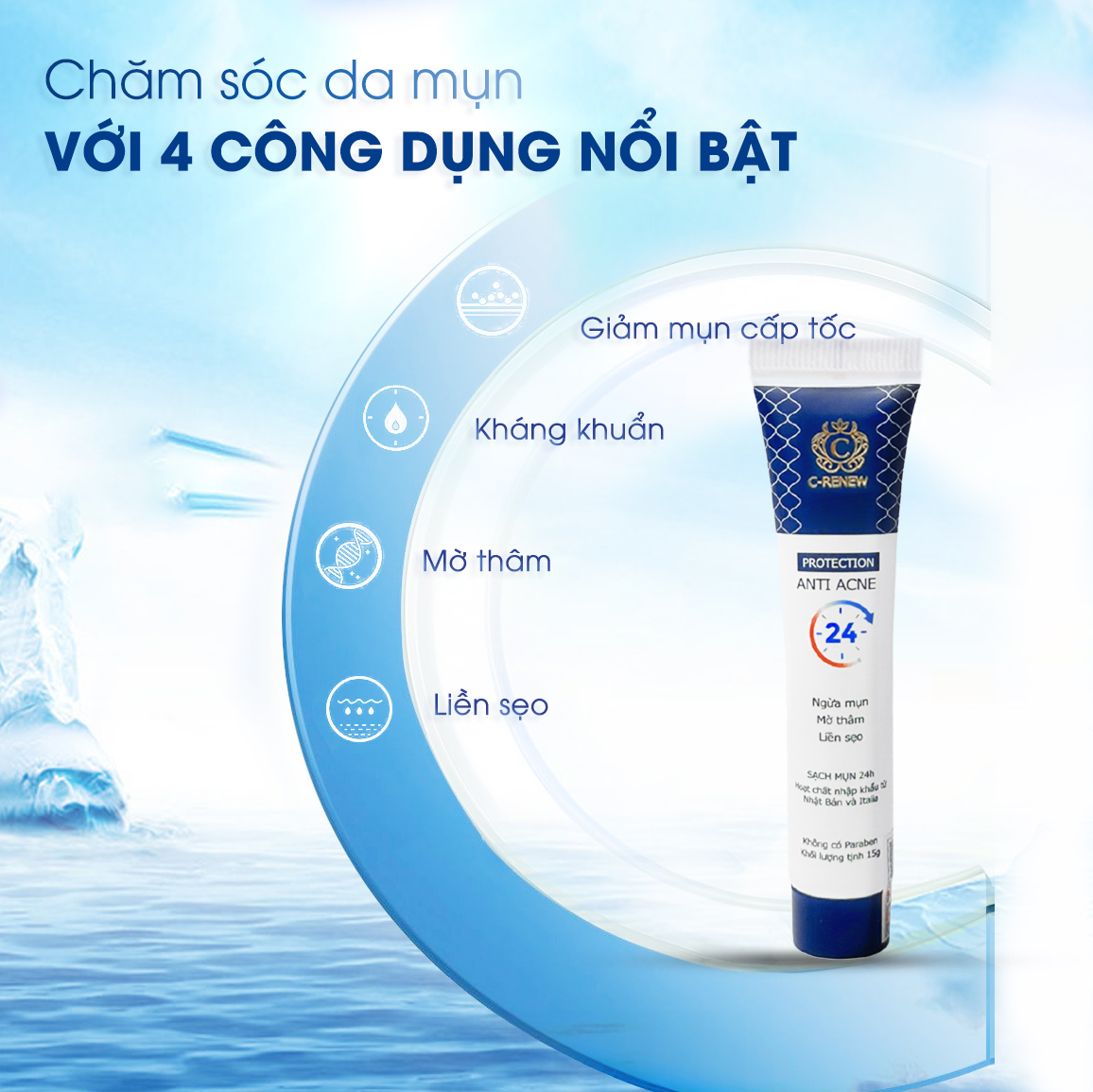 Gel ngừa mụn c-renew anti acne 24 - hiệu quả sạch mụn chỉ sau 24h