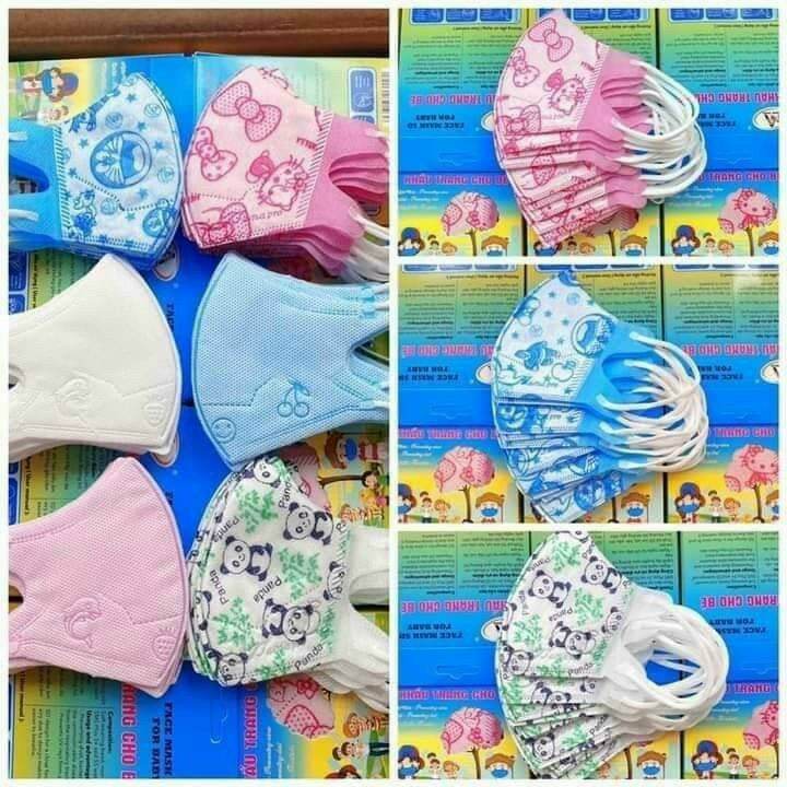 Combo 05 Hộp 50 cái khẩu trang trẻ em 5D mask kháng khuẩn Famapro Nam Anh - cho bé tuổi hình ngẫu nhiên