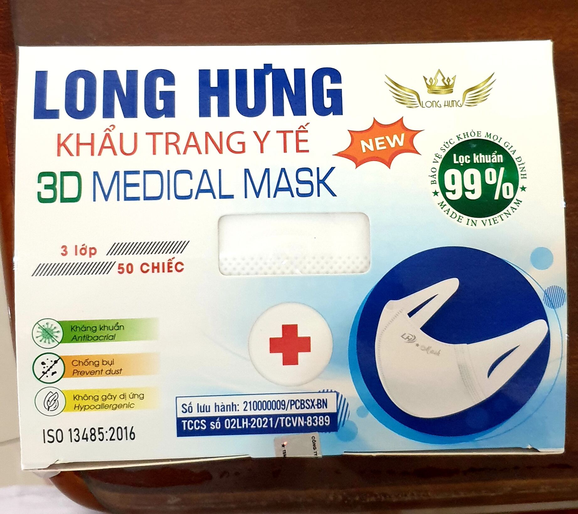 Khẩu trang 3D Mask nhật hộp 50 chiếc kháng khuẩn của nhà sản xuất Long Hưng , đạt ISO và hợp thời trang