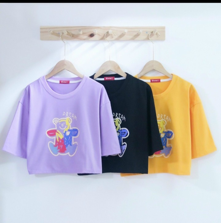 Áo Croptop nữ  hình Con gấu dễ thương, xinh xắn cho bạn trẻ năng động, tự tin, genz Freesize 40-70kg