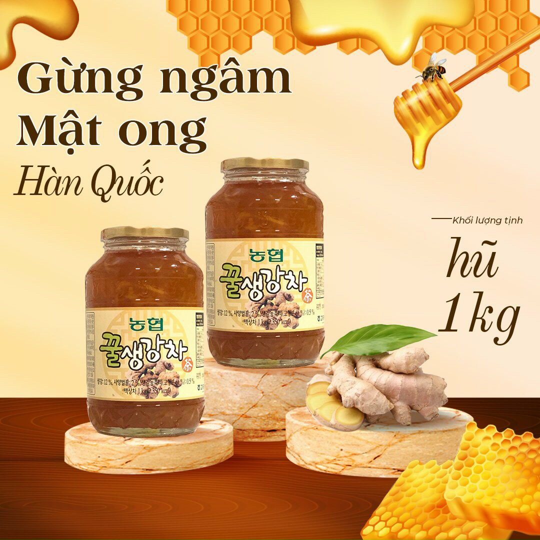 Combo 2 hủ trà gừng mật ong -hủ 1kg