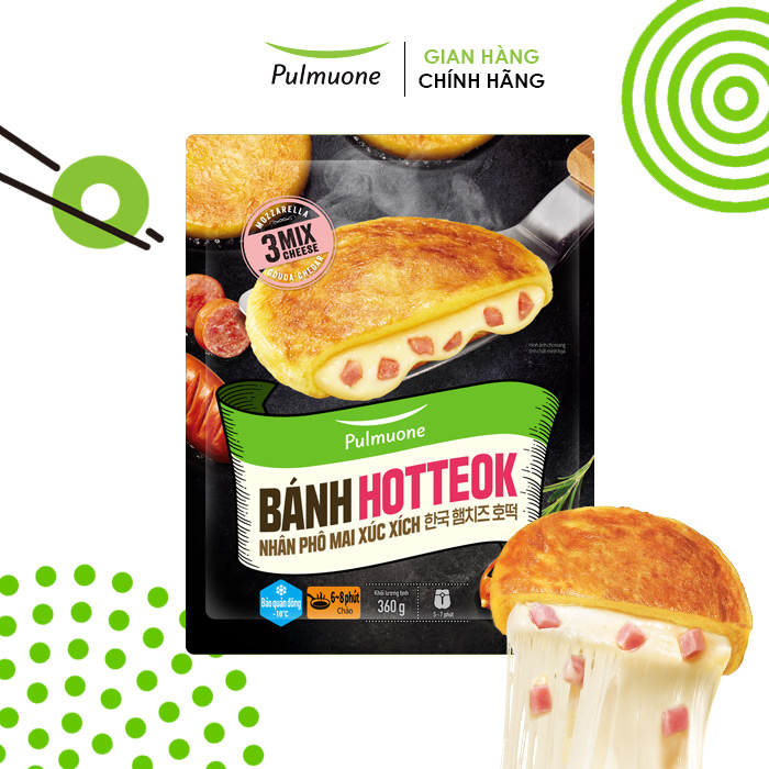 [Hỏa tốc tại HN] Bánh Hotteok nhân phô mai xúc xích Pulmuone 360g