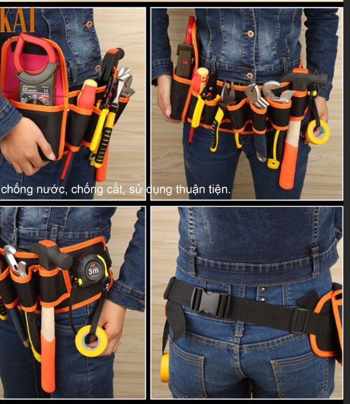 Túi đeo thắt lưng đựng đồ nghề 15 ngăn KAPUSI K-9991  ( HÀNG VẢI DÀY CHẤT LƯỢNG)