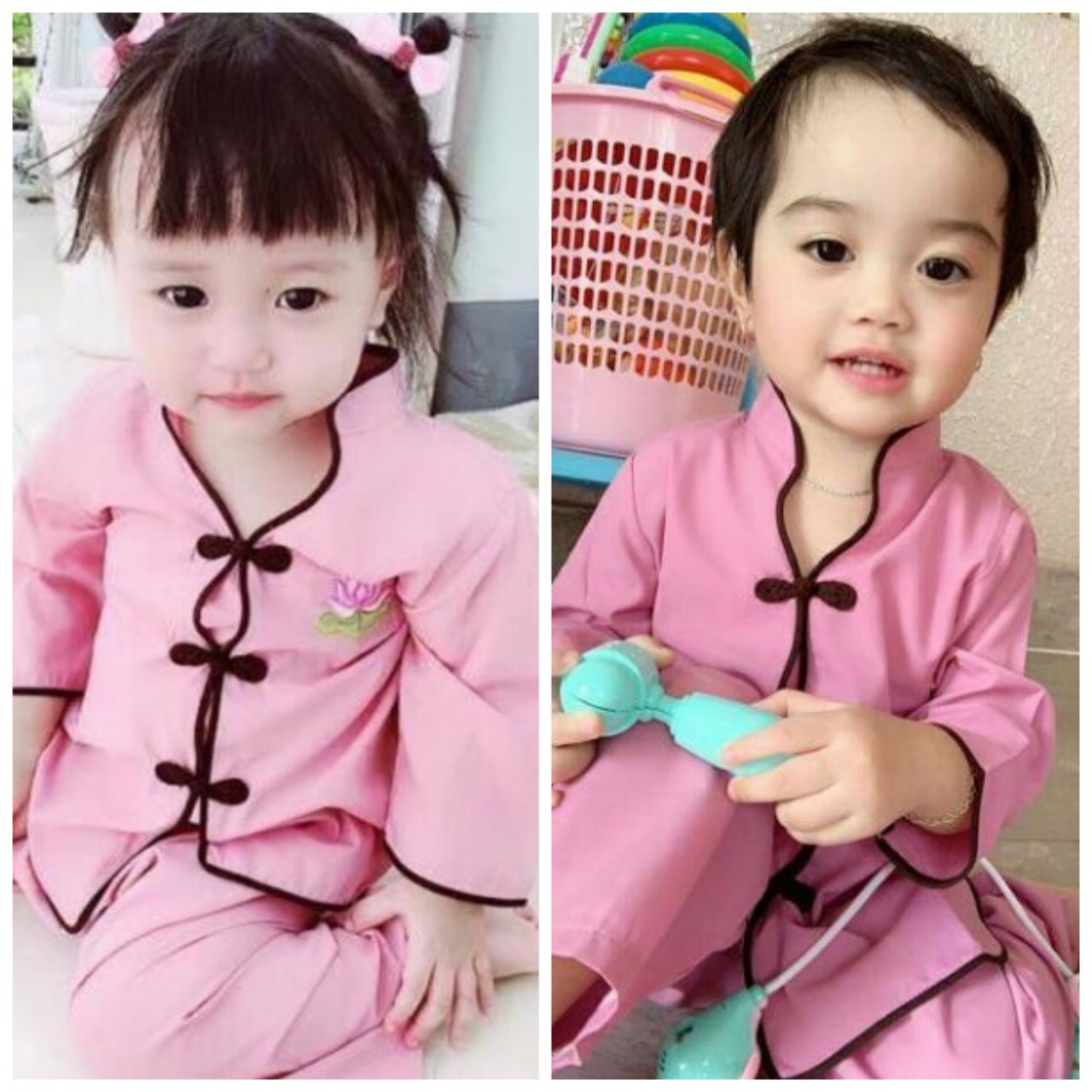 [HCM]Đổ lam đi chùa thêu hoa sen mẩu tết cho bé yêu