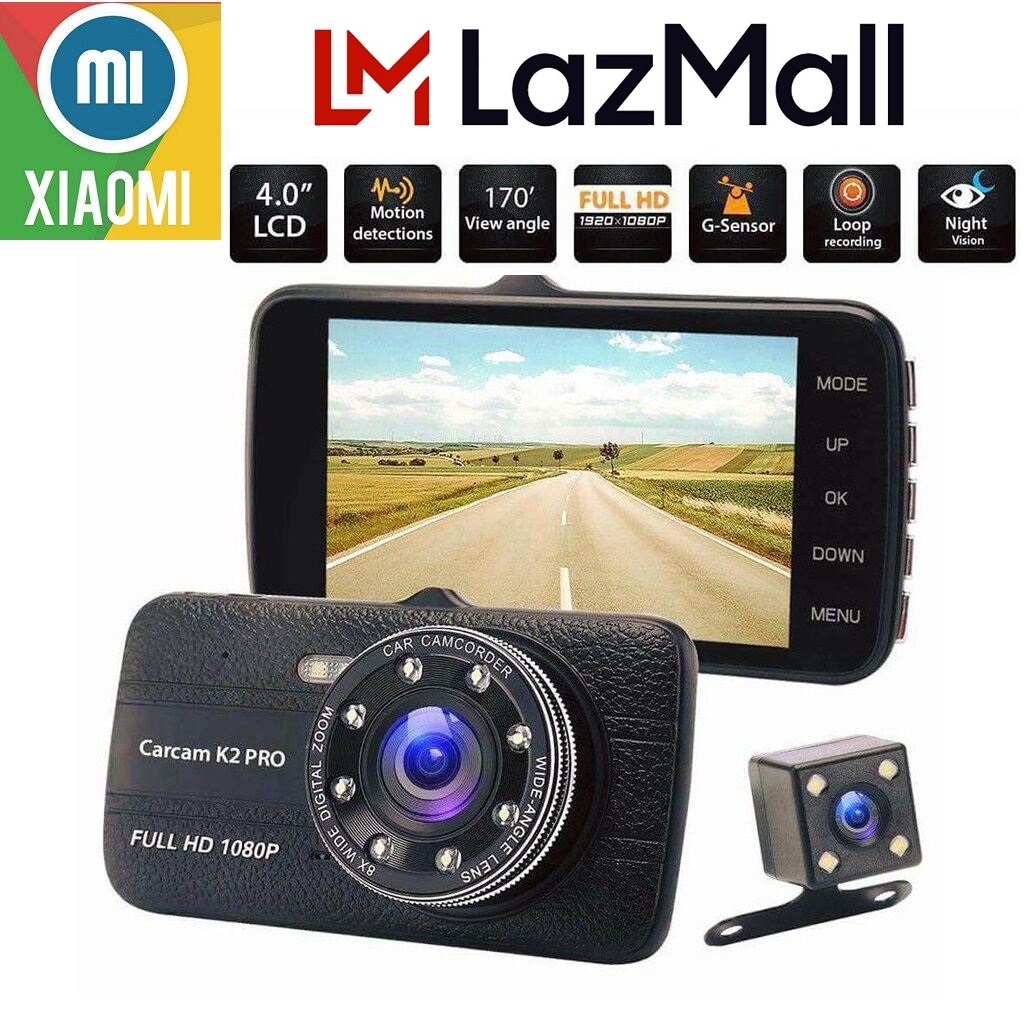 Xiaomi LazMall TGDD VIETMAP Camera Hành trình ô tô trước sau X004 Full HD 1080P - Tích hợp 8 LED - Bản Có Tiếng Việt, Phù Hợp Cho Mọi Loại Xe, Màn Hình 4 Inch IPS Siêu Đẹp, Ống Kính Kép Được Trang Bị Công Nghệ Night Vision