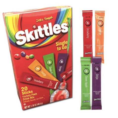 Gói bột pha nước trái cây không đường Skittles Drink Mix bổ sung vitamin và khoáng chất