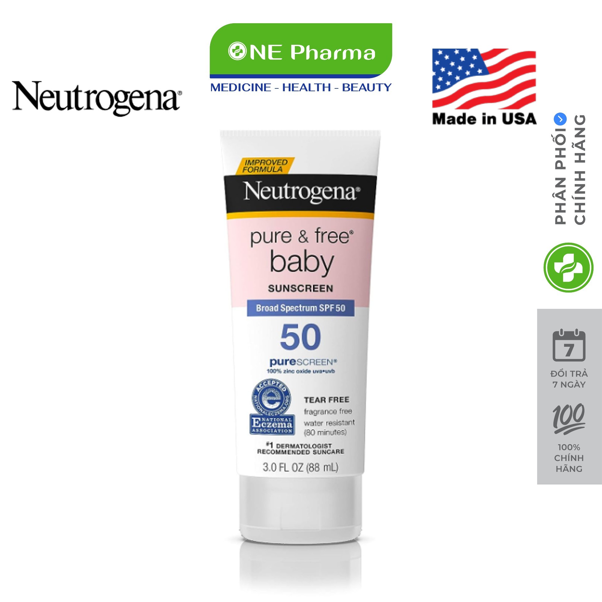Kem chống nắng trẻ em Neutrogena Pure Free Baby 88ml