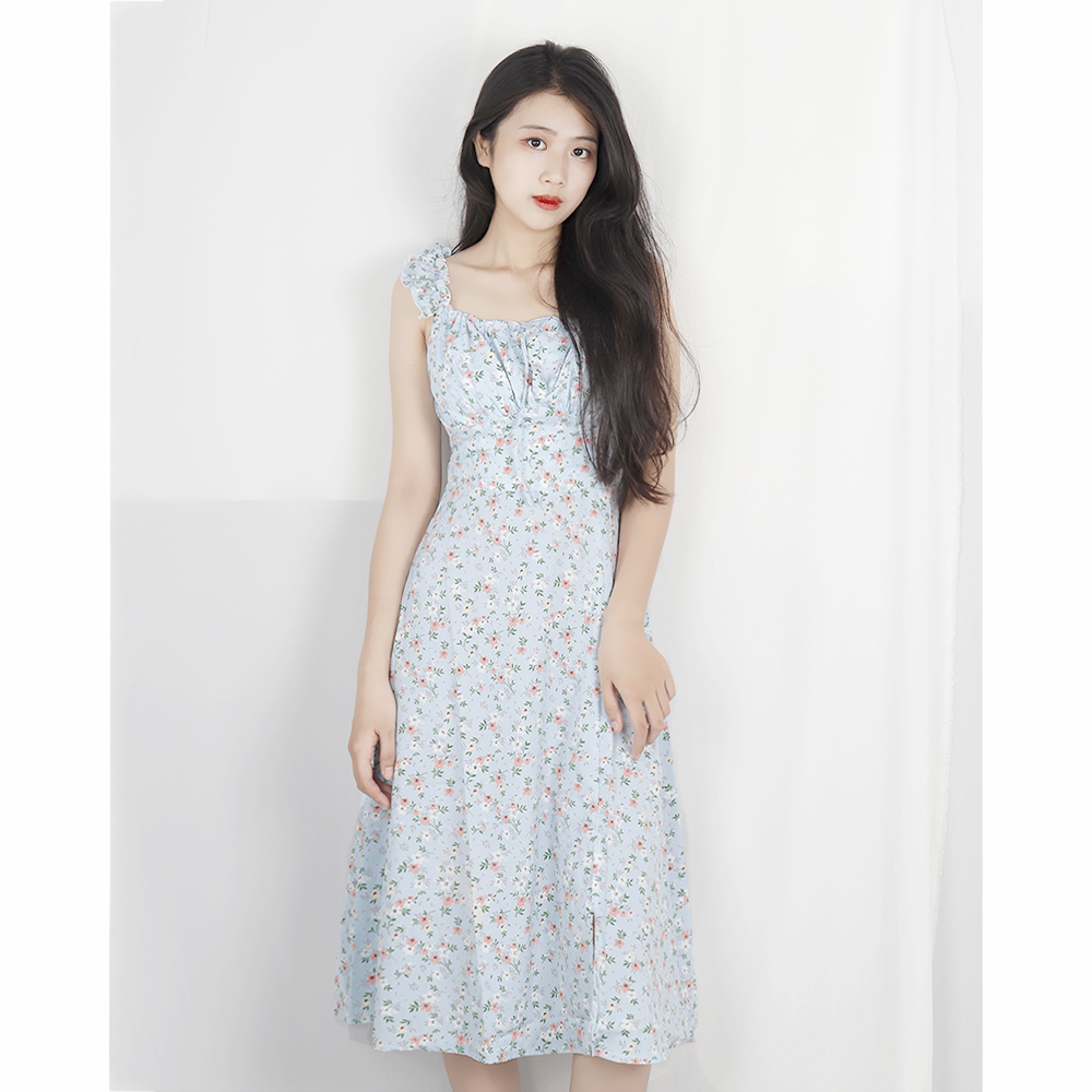 Đầm hoa nhí xẻ tà dễ thương Rolisa RD015