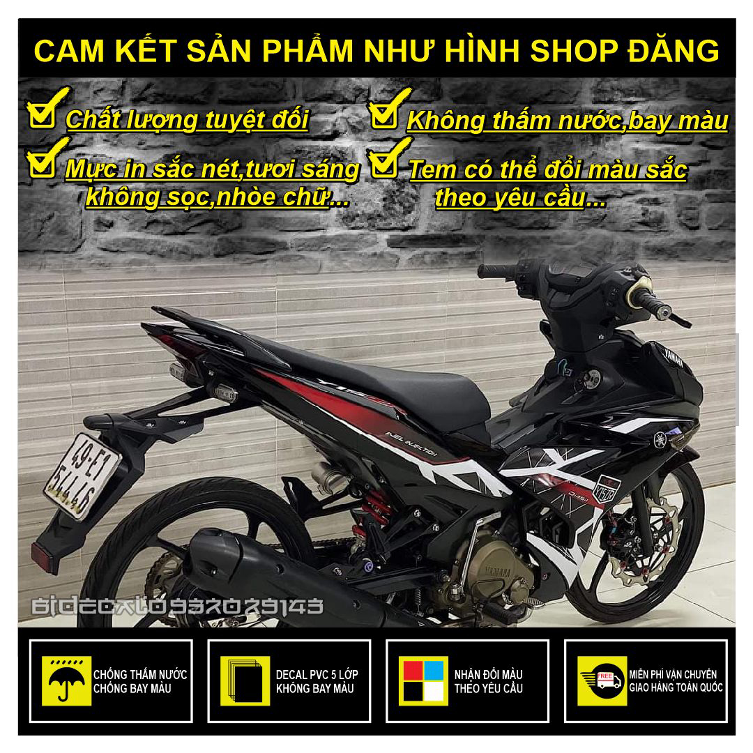 [SÀI GÒN-Q12] TEM RỜI EXCITER 150 Y15ZR ĐỎ ĐEN 2021