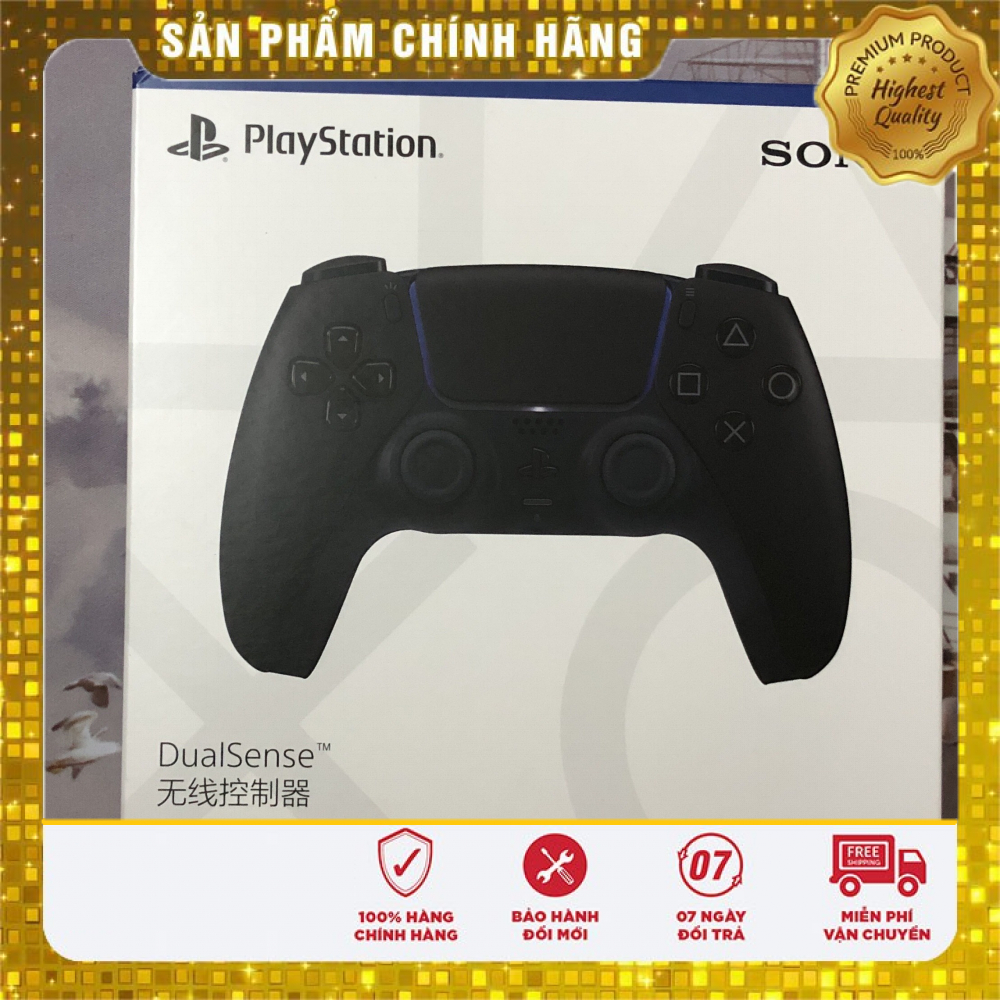 Tay cầm PS5 Đen chính hãng Dualsense Controller cho máy Playstation 5 Midnight Black