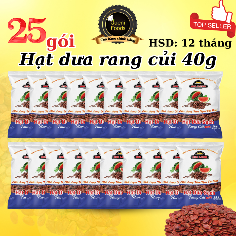 1kg 25 gói hạt dưa rang củi gia long vị bơ mặn hạt bí rang củi hạt hướng dương 50g - hsd: 12 tháng