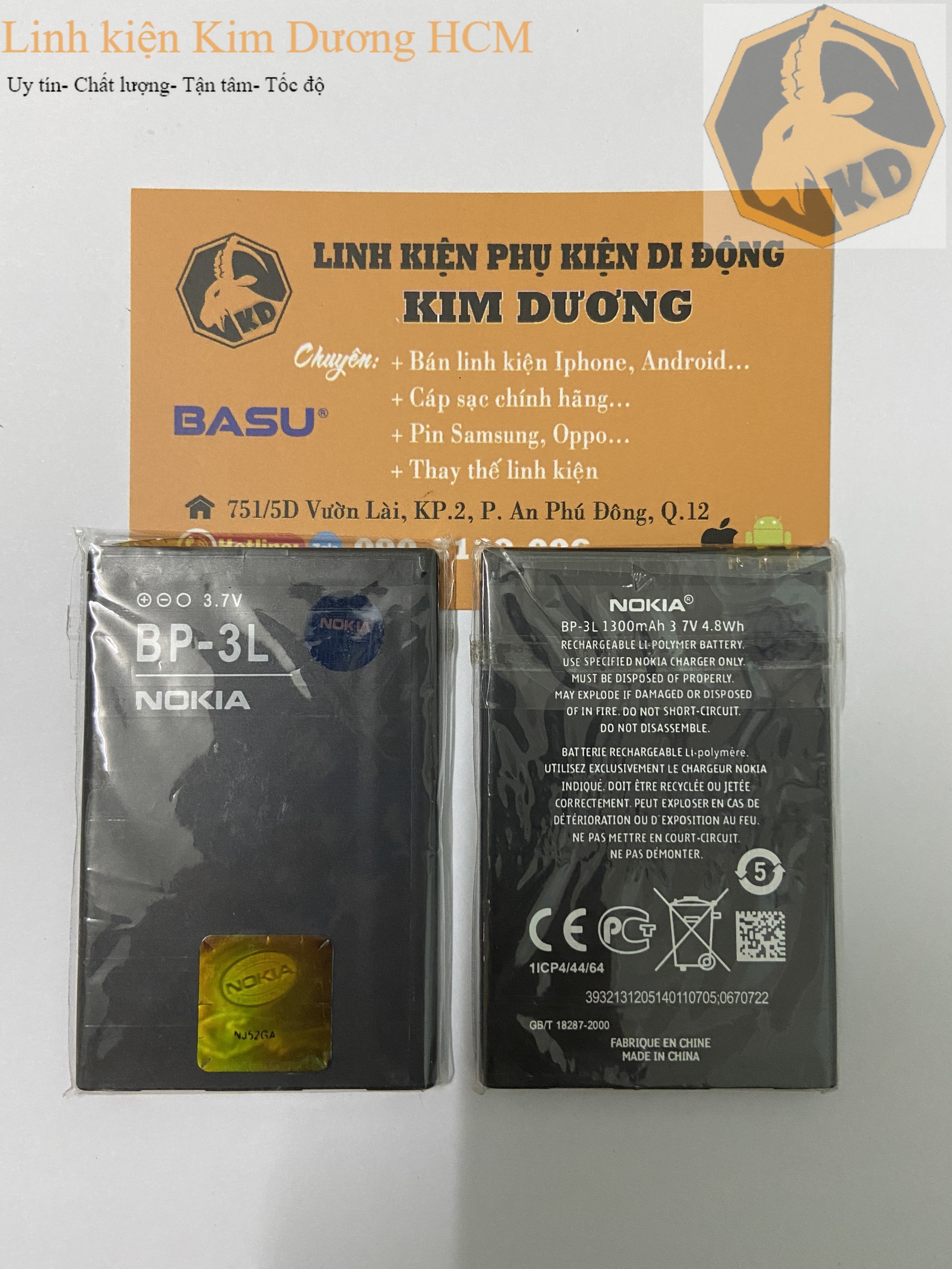 [hcm]pin nokia ( mã pin: bp-3l/ 1300mah)