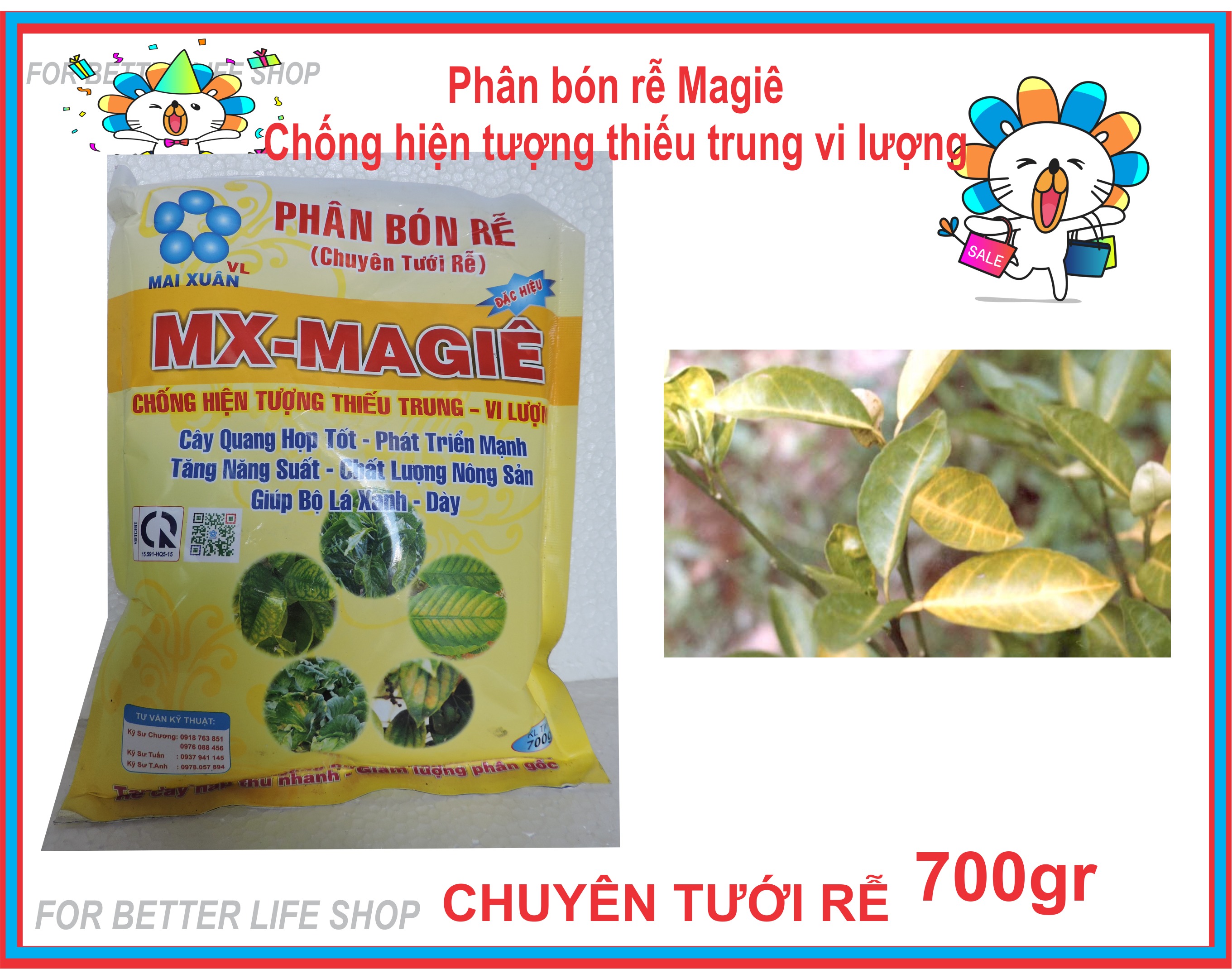 Phân bón rễ vi lượng magie gói 700gr