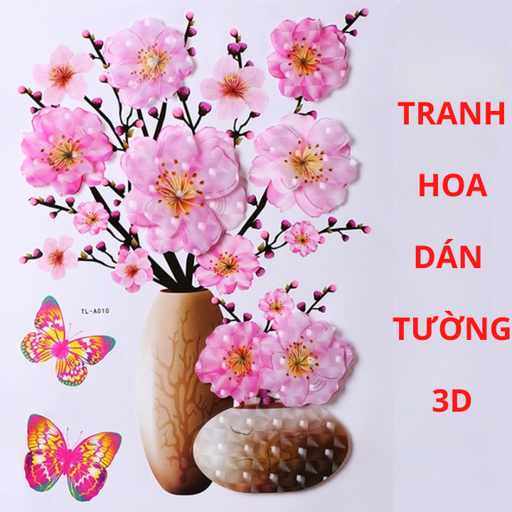 Tranh dán tường 3D hoa nổi trang trí phòng khách room decor cam kết sản phẩm đúng mô tả chất lượng đảm bảo