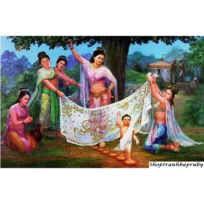 [HCM]Tranh đính đá Phật LG1553 kích thước 100 x 70 cm