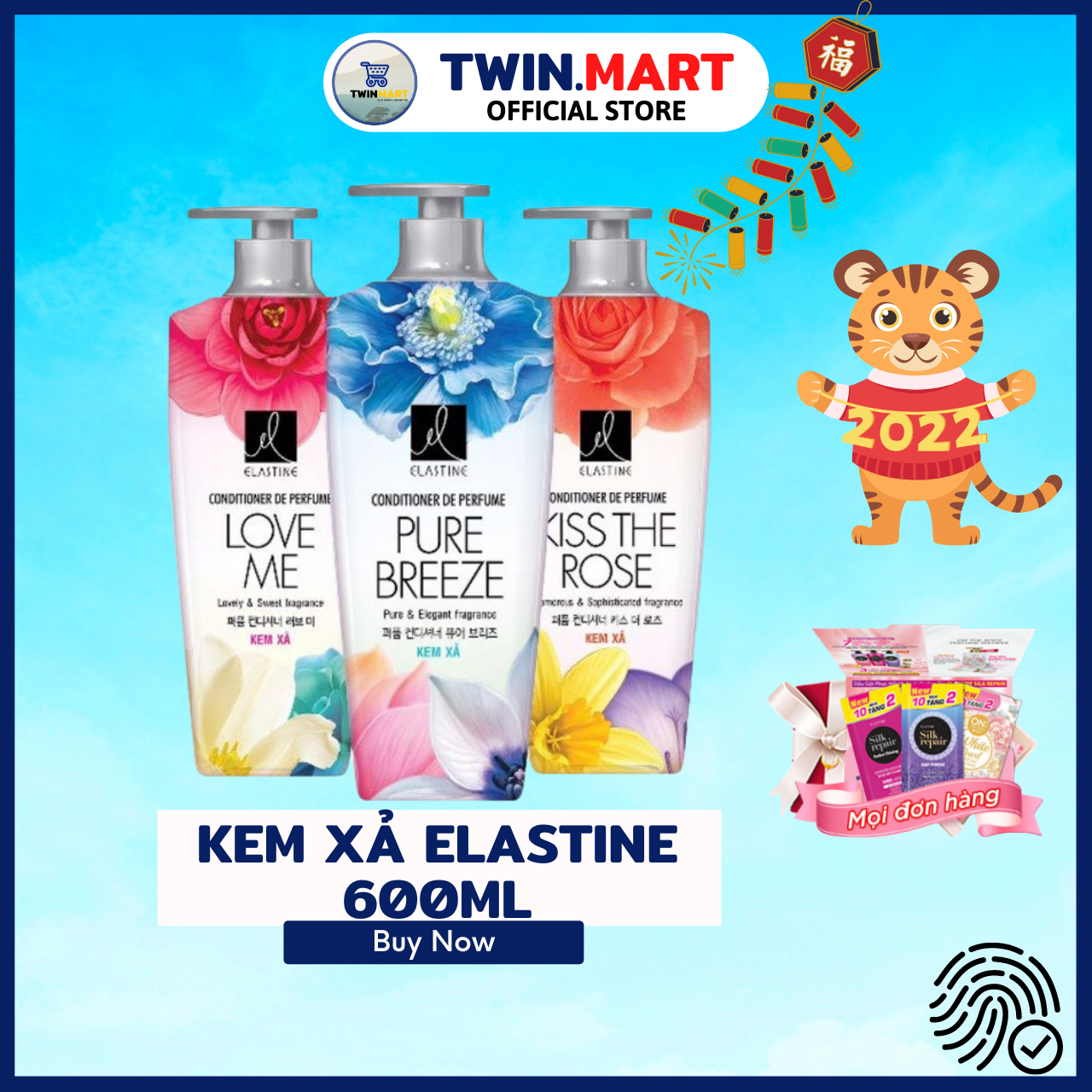 [600ml] DATE XA 2024 TPHCM Kem Xả - Dầu Xả Elastine hương nước hoa 600ml - thương hiệu Hàn Quốc - Pure Breeze