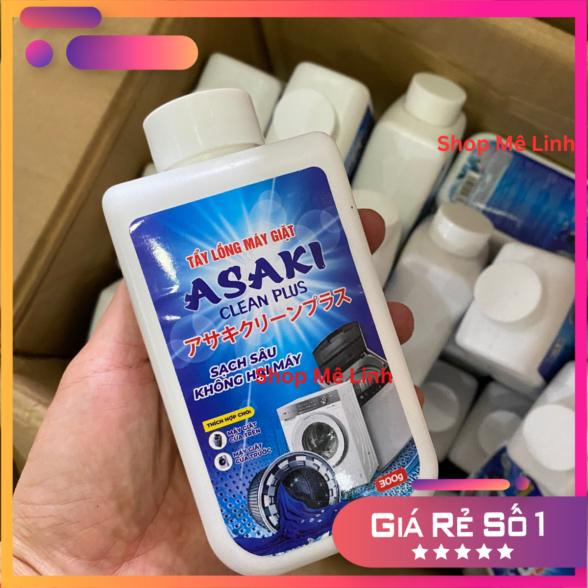Dung Dịch Tẩy Lồng Máy Giặt Asaki Làm Sạch Cặn Bẩn Lồng Giặt 300g Vệ Sinh Lồng Máy Giặt, Đường Ống.
