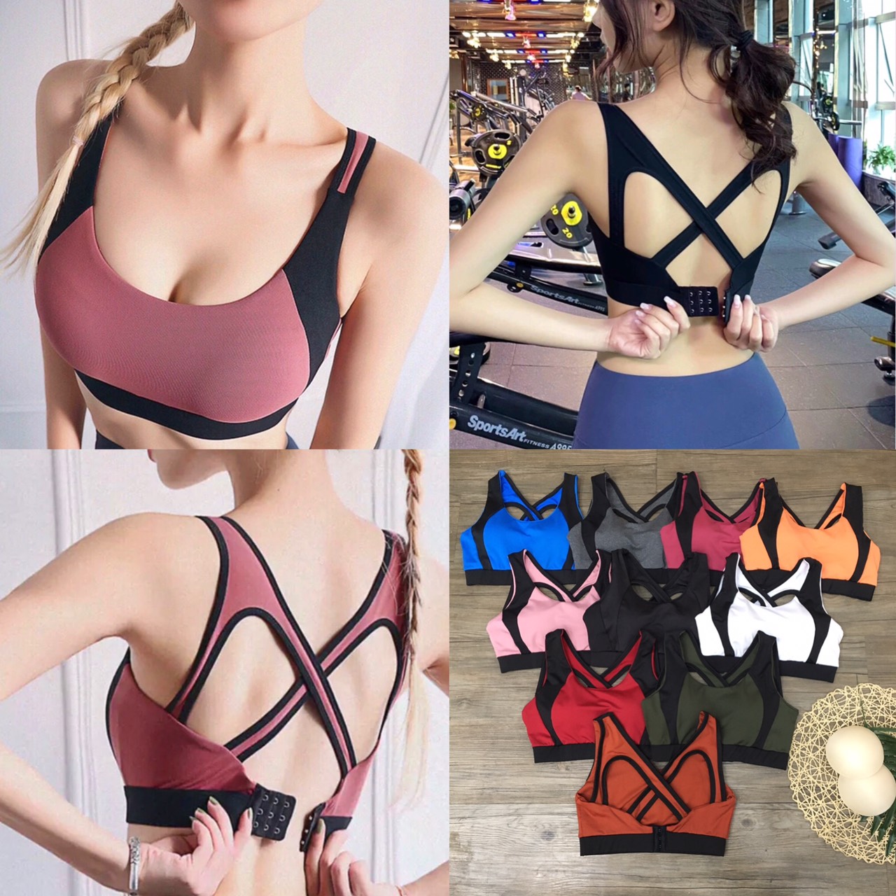[FreeshipMAX] A031 Áo Bra Nữ Viền Cài Sau Có Mút Sẵn Tập Thể Thao Gym, Yoga, Zumba, Earobic, Đi Chơi, Đi Bơi, Du Lịch Rất Đẹp HCM có big size