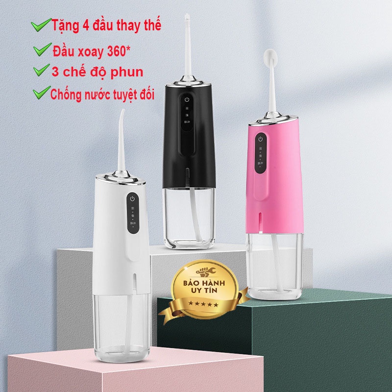 Máy tăm nước - chăm sóc và bảo vệ răng miệng - tặng 4 đầu thay thế tn01