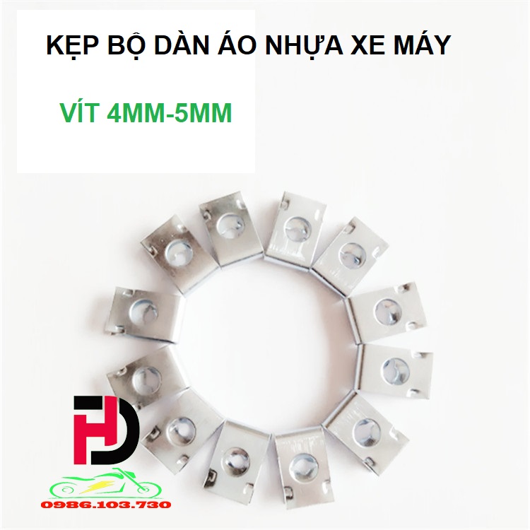 Bát kẹp bộ nhựa dàn áo xe máy vít 4-5mm mạ kẽm 20 cái