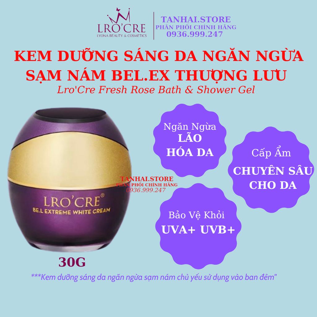 Kem dưỡng trắng xóa mờ nám sạm tàn nhang bel_ex thượng lưu lro'cre hũ 30g